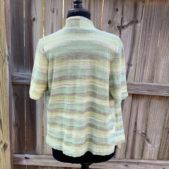 Coldwater Creek green ombré striped cardigan, size L (14/16) - Picture 2 of 5